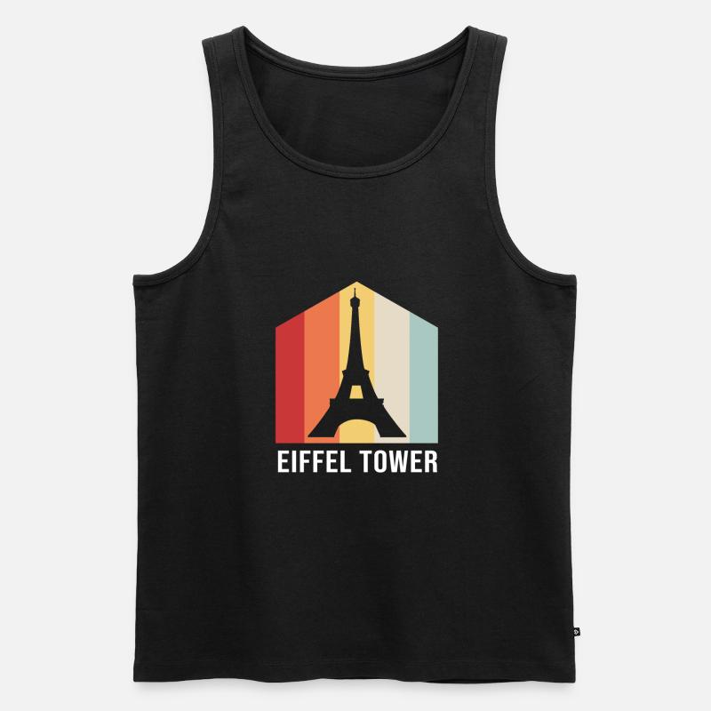 Frankreich Eiffelturm - Männer Premium Bio Tank Top - Schwarz