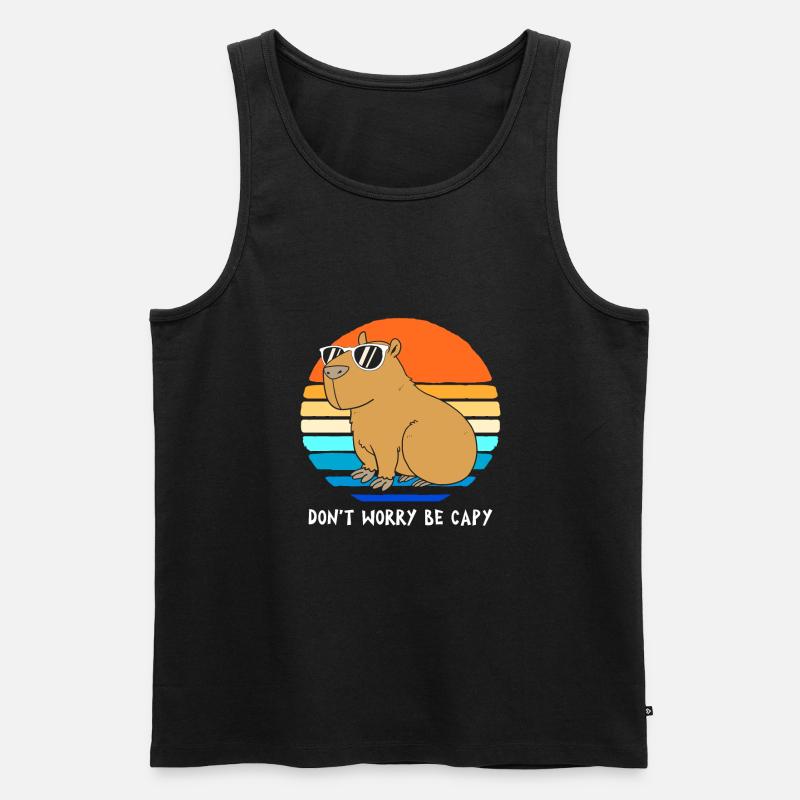 Capybara - Männer Premium Bio Tank Top - Schwarz