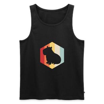 Capybara - Débardeur bio Premium Homme - noir - Devant - Michal (187cm)