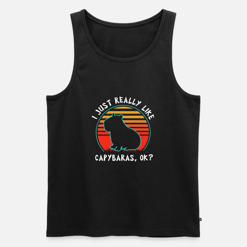 Capybara - Männer Premium Bio Tank Top - Schwarz