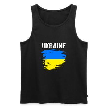 Ukraine - Männer Premium Bio Tank Top - Schwarz - Vorne - AI Model Male 178 light (178cm)