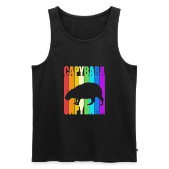 Capybara - Männer Premium Bio Tank Top - Schwarz - Vorne - AI Model Male 178 light (178cm)