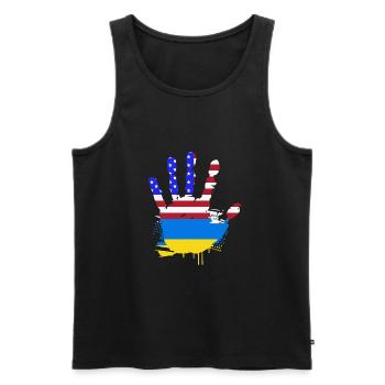 Ukraine - Männer Premium Bio Tank Top - Schwarz - Vorne - AI Model Male 178 light (178cm)
