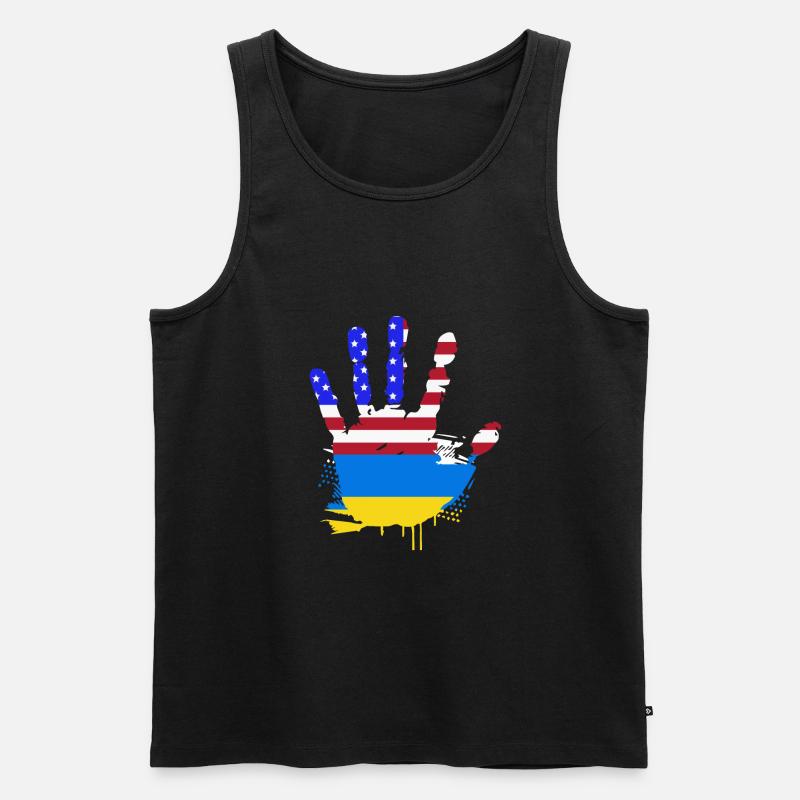 Ukraine - Männer Premium Bio Tank Top - Schwarz