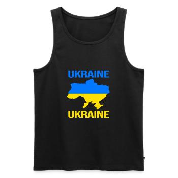 Ukraine - Men's Premium Organic Tank Top - black - Front - Michal (187cm)