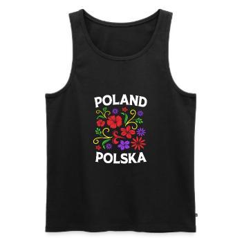 Poland Polish - Men's Premium Organic Tank Top - black - Front - Michal (187cm)