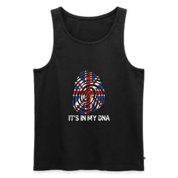 Engeland - Mannen Premium Bio Tanktop - zwart - Voor - Michal (187cm)
