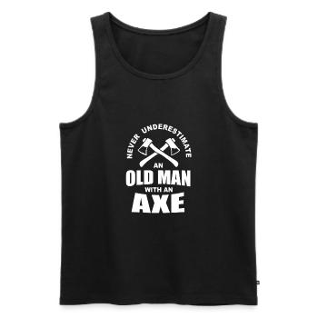 Axt Werfen - Männer Premium Bio Tank Top - Schwarz - Vorne - AI Model Male 178 light (178cm)