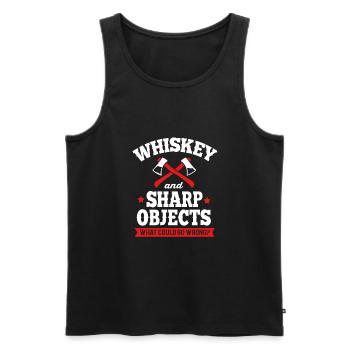 Axt Werfen - Männer Premium Bio Tank Top - Schwarz - Vorne - AI Model Male 178 light (178cm)