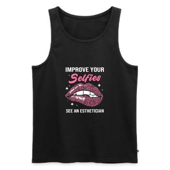 Kosmetikerin Make-up - Männer Premium Bio Tank Top - Schwarz - Vorne - AI Model Male 178 light (178cm)
