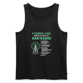 Antenne radio amateur - Débardeur bio Premium Homme - noir - Devant - AI Model Male 178 light (178cm)