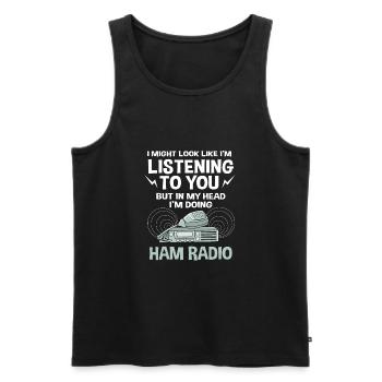 Amateur Radio Radio - Débardeur bio Premium Homme - noir - Devant - Michal (187cm)