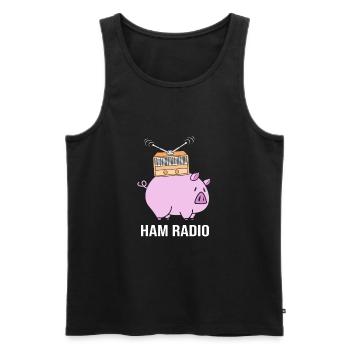 Amateur Radio Radio - Débardeur bio Premium Homme - noir - Devant - AI Model Male 178 light (178cm)