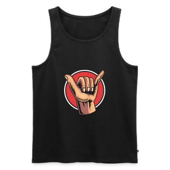 Sign language sign ASL deaf - Men's Premium Organic Tank Top - black - Front - AI Model Male 178 light (178cm)