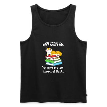 Leopard Gecko - Men's Premium Organic Tank Top - black - Front - AI Model Male 178 light (178cm)