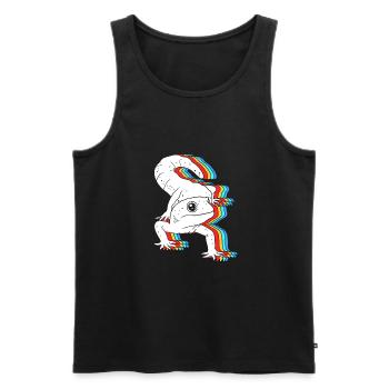 Leopard Gecko - Men's Premium Organic Tank Top - black - Front - AI Model Male 178 light (178cm)