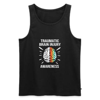Schädel Hirn Trauma - Männer Premium Bio Tank Top - Schwarz - Vorne - AI Model Male 178 light (178cm)