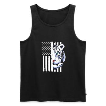Weißer Tiger - Männer Premium Bio Tank Top - Schwarz - Vorne - AI Model Male 178 light (178cm)