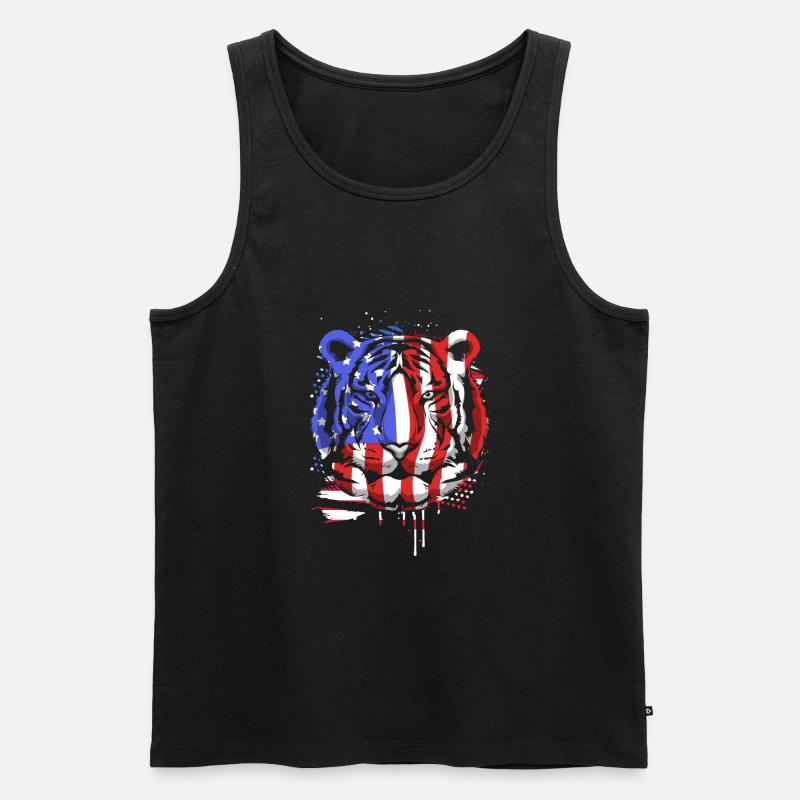 Weißer Tiger - Männer Premium Bio Tank Top - Schwarz