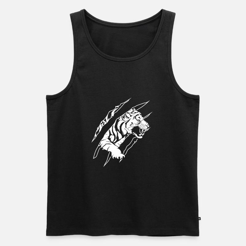 Weißer Tiger - Männer Premium Bio Tank Top - Schwarz