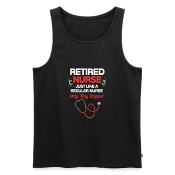 Krankenschwester Rente - Männer Premium Bio Tank Top - Schwarz - Vorne - Michal (187cm)