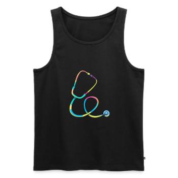 Krankenschwester Rente - Männer Premium Bio Tank Top - Schwarz - Vorne - Michal (187cm)