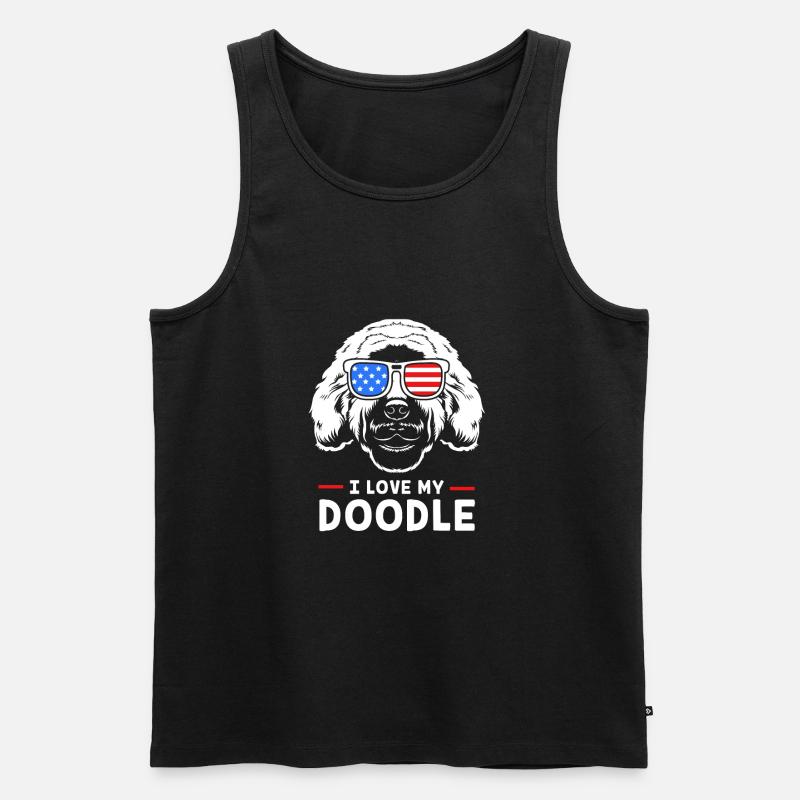Goldendoodle - Männer Premium Bio Tank Top - Schwarz