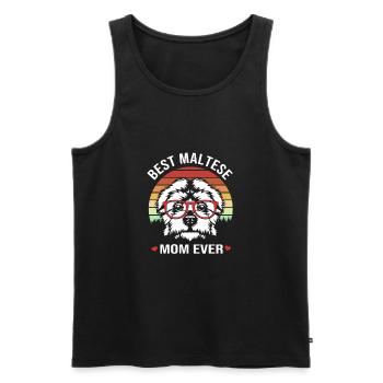 Malteser - Männer Premium Bio Tank Top - Schwarz - Vorne - AI Model Male 178 light (178cm)