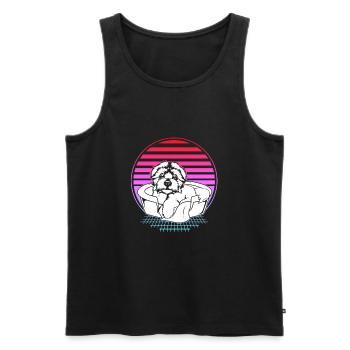 Malteser - Männer Premium Bio Tank Top - Schwarz - Vorne - AI Model Male 178 light (178cm)
