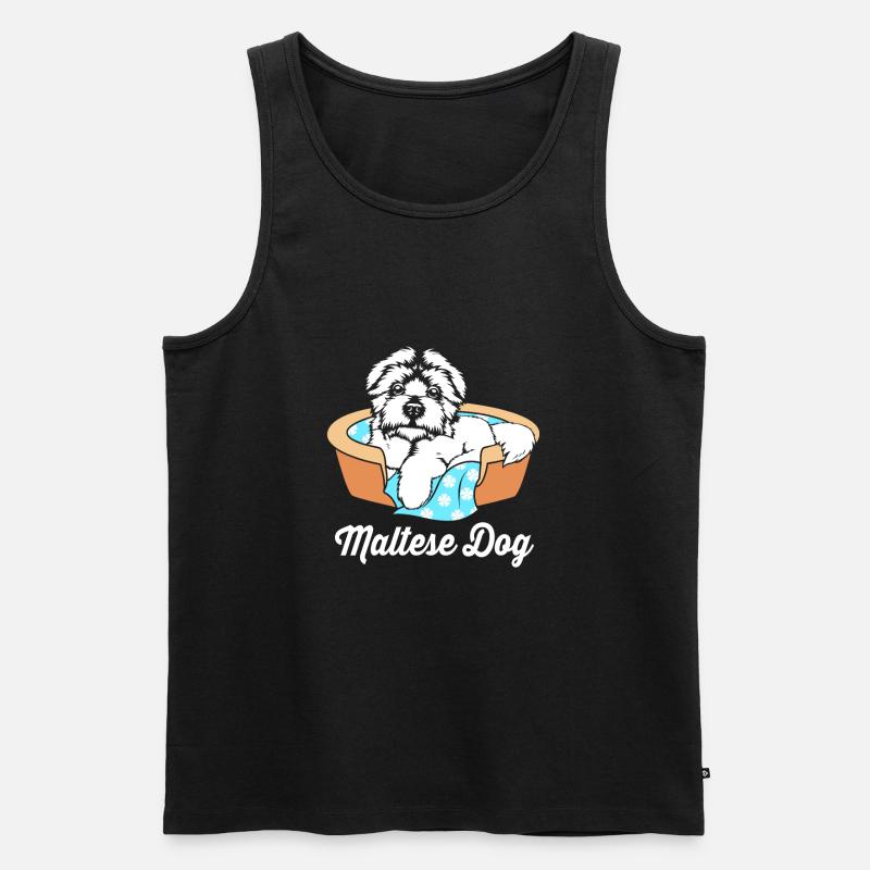 Malteser Hund - Männer Premium Bio Tank Top - Schwarz