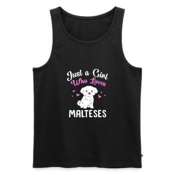 Chien maltais - Débardeur bio Premium Homme - noir - Devant - Michal (187cm)