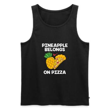 Pizza Hawaii Pizza Ananas - Männer Premium Bio Tank Top - Schwarz - Vorne - AI Model Male 178 light (178cm)