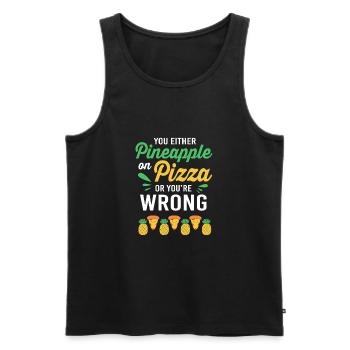 Pizza Hawaii Pizza Ananas - Männer Premium Bio Tank Top - Schwarz - Vorne - AI Model Male 178 light (178cm)