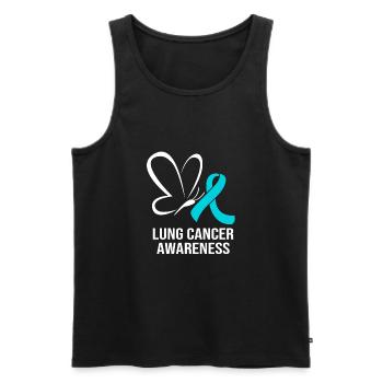 Lung Cancer Survivor Lung - Men's Premium Organic Tank Top - black - Front - AI Model Male 178 light (178cm)