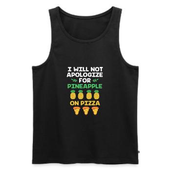 Pizza Hawaii - Männer Premium Bio Tank Top - Schwarz - Vorne - AI Model Male 178 light (178cm)