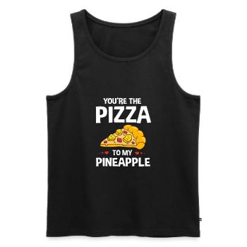 Pizza Hawaii Pizza Ananas - Männer Premium Bio Tank Top - Schwarz - Vorne - AI Model Male 178 light (178cm)