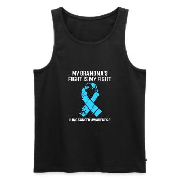 lung cancer - Men's Premium Organic Tank Top - black - Front - AI Model Male 178 light (178cm)
