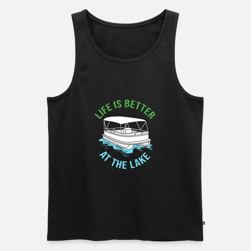 Pontonboot Boot Boote - Männer Premium Bio Tank Top - Schwarz