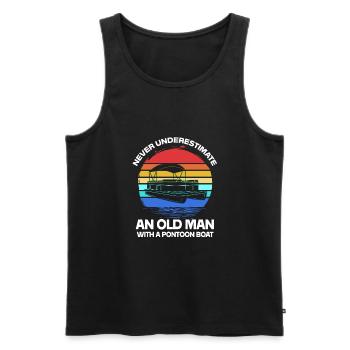 Pontonboot Boot Boote - Männer Premium Bio Tank Top - Schwarz - Vorne - AI Model Male 178 light (178cm)