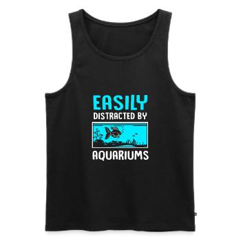 Aquariophile d’aquarium - Débardeur bio Premium Homme - noir - Devant - Michal (187cm)