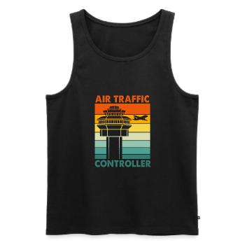 Air traffic controller - Men's Premium Organic Tank Top - black - Front - AI Model Male 178 light (178cm)