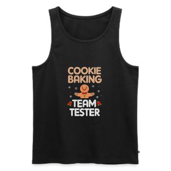 bonhomme en pain d’épice Coeur en pain d’épice Snacking en pain d’épice - Débardeur bio Premium Homme - noir - Devant - AI Model Male 178 light (178cm)