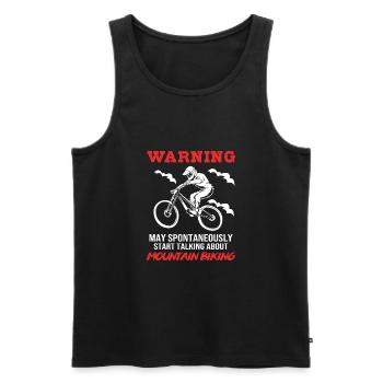 Mountainbike Mountainbiken Mountainbiker - Männer Premium Bio Tank Top - Schwarz - Vorne - AI Model Male 178 light (178cm)