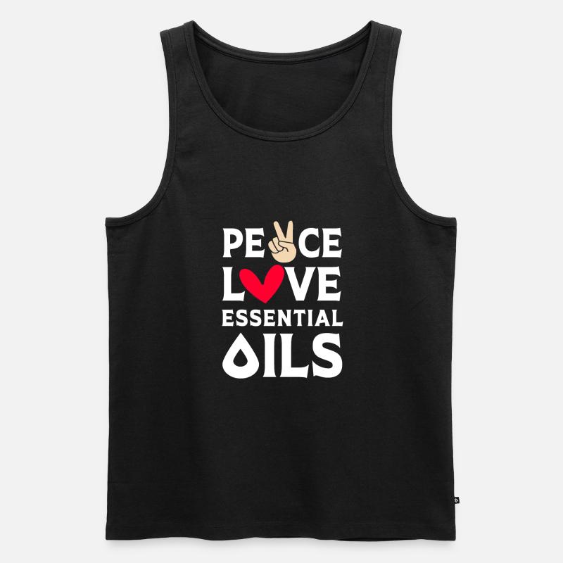 Ätherisches Öl - Männer Premium Bio Tank Top - Schwarz