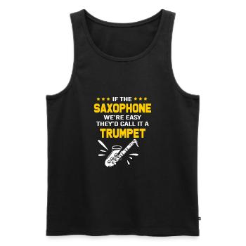 Saxophone Saxophonist - Men's Premium Organic Tank Top - black - Front - Michal (187cm)