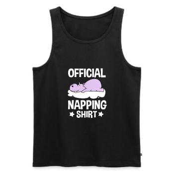 Nilpferd - Männer Premium Bio Tank Top - Schwarz - Vorne - Michal (187cm)