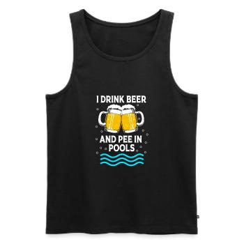 Pool Party - Männer Premium Bio Tank Top - Schwarz - Vorne - AI Model Male 178 light (178cm)