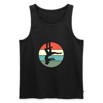 Yoga aérien Air Yoga - Débardeur bio Premium Homme - noir - Devant - Michal (187cm)