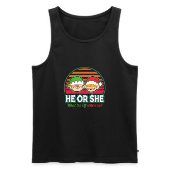 Weihnachten Gender Reveal Neugeborenes Babysprüche - Männer Premium Bio Tank Top - Schwarz - Vorne - AI Model Male 178 light (178cm)