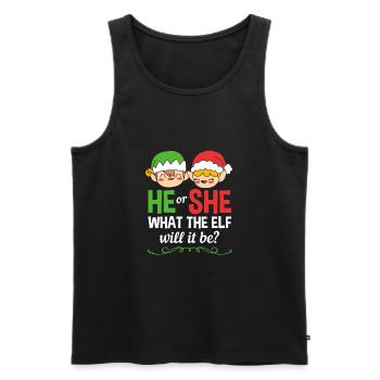 Weihnachten Gender Reveal Neugeborenes Babysprüche - Männer Premium Bio Tank Top - Schwarz - Vorne - AI Model Male 178 light (178cm)
